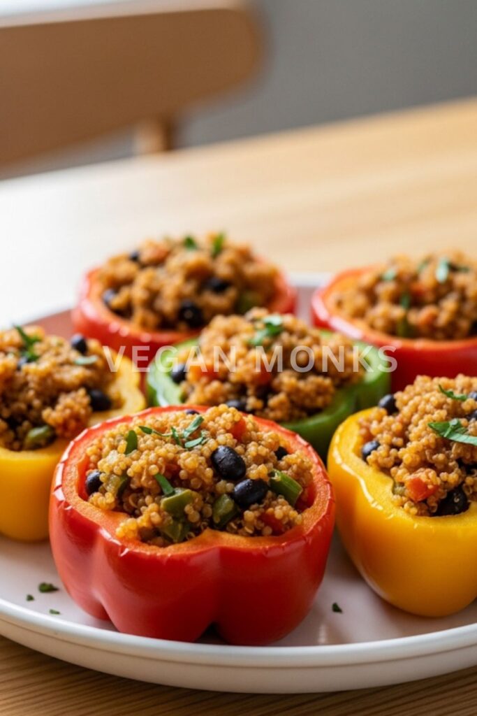 Vegan Stuffed Peppers with Quinoa & Black Beans
