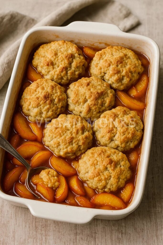 Peach Cobbler with Maple Drop