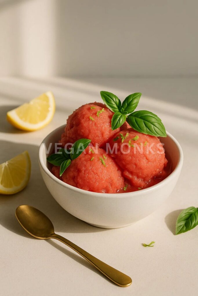 Watermelon Basil Sorbet