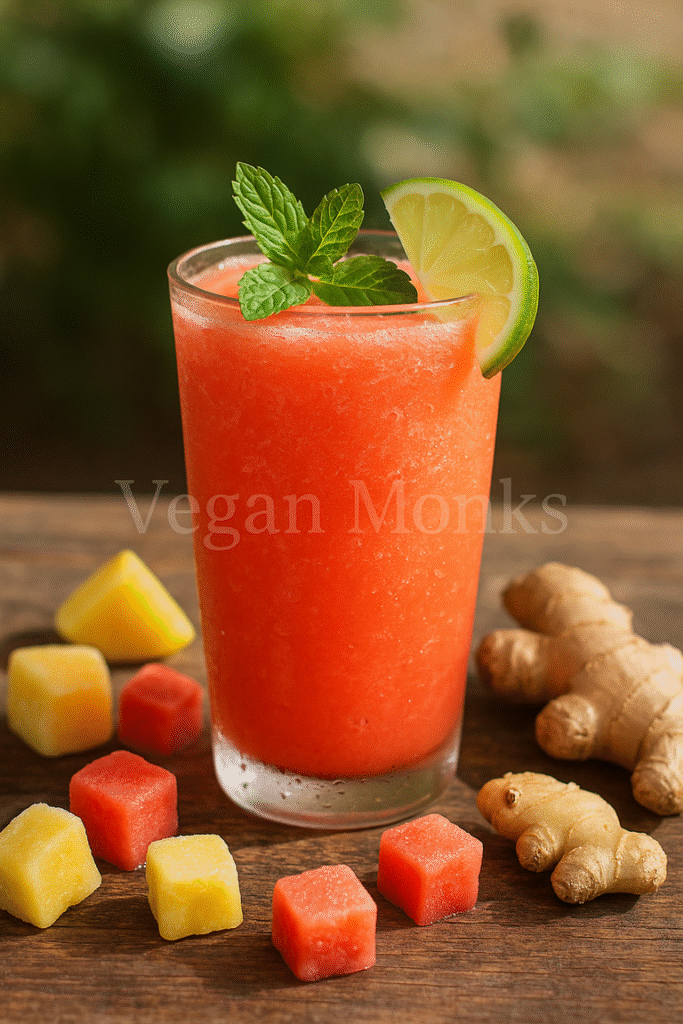 Watermelon Pineapple Ginger Slushie