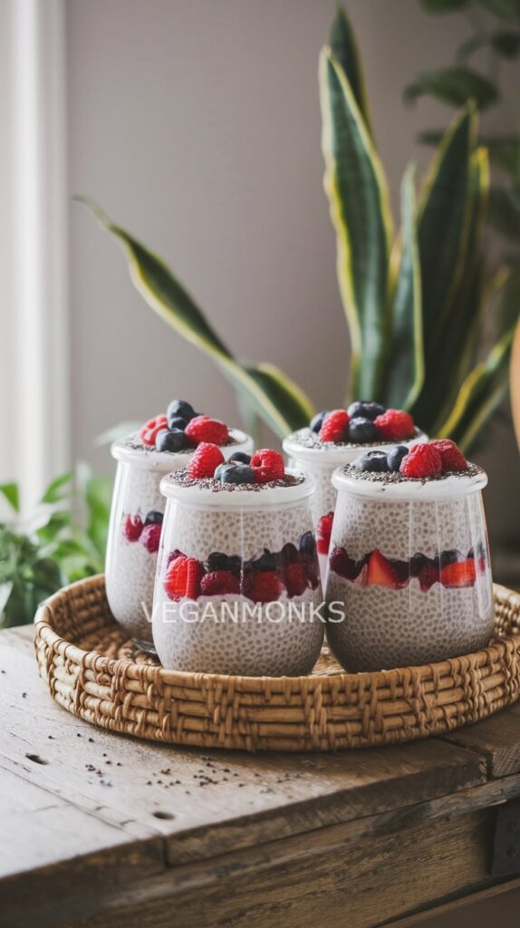 vegan berry coconut chia pudding