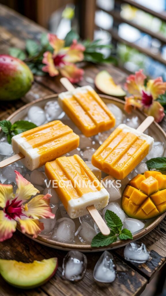 vegan mango coconut popsicles