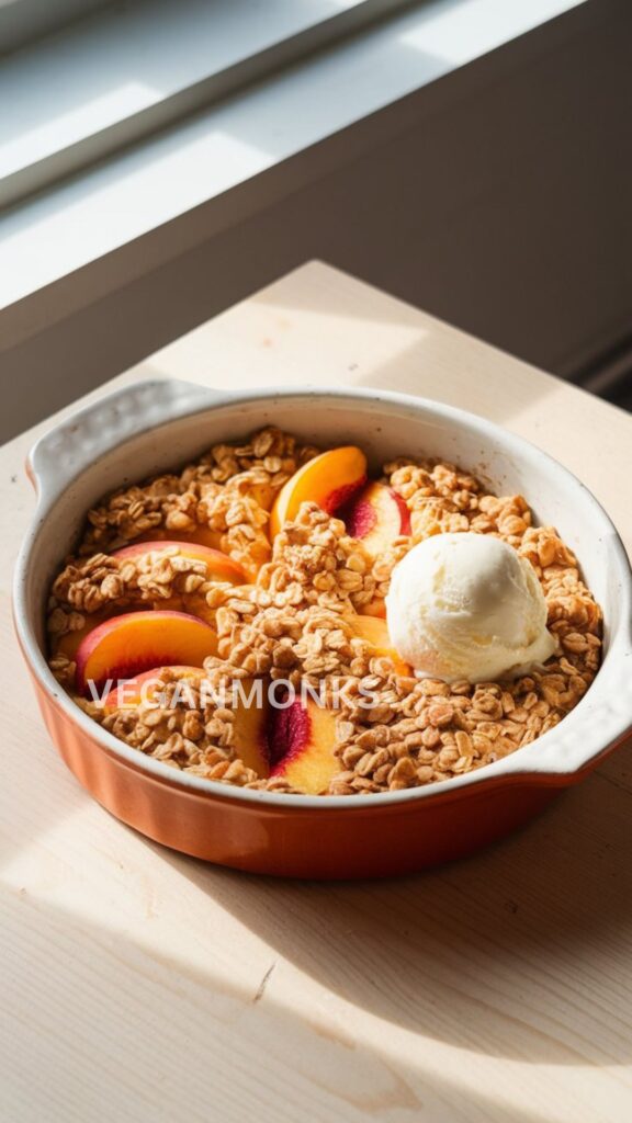 vegan peach crisp
