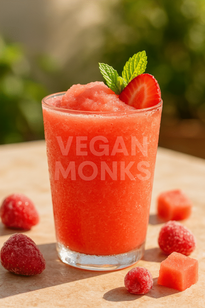 vegan strawberry watermelon slushie