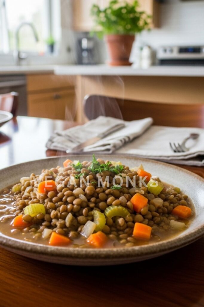 Lentil Stew Using Dried Lentils and Bouillon