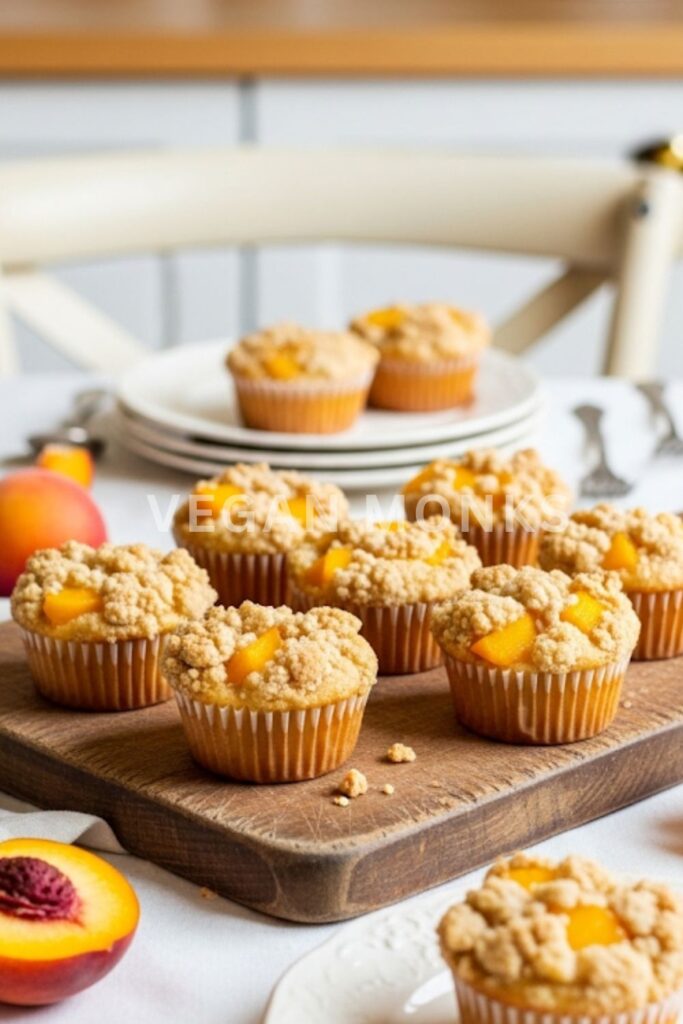 Mini Peach Cobbler Muffins