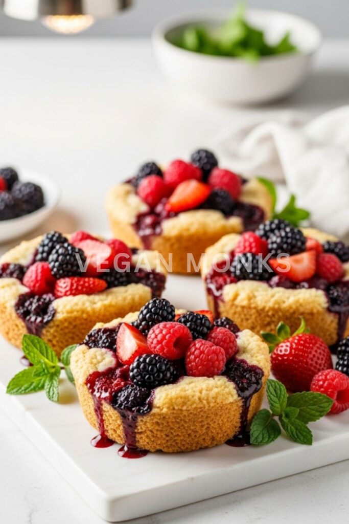 Mini Vegan Berry Cobblers