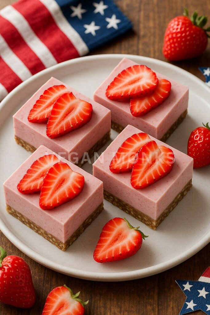 No-Bake Vegan Strawberry Cheesecake Bars