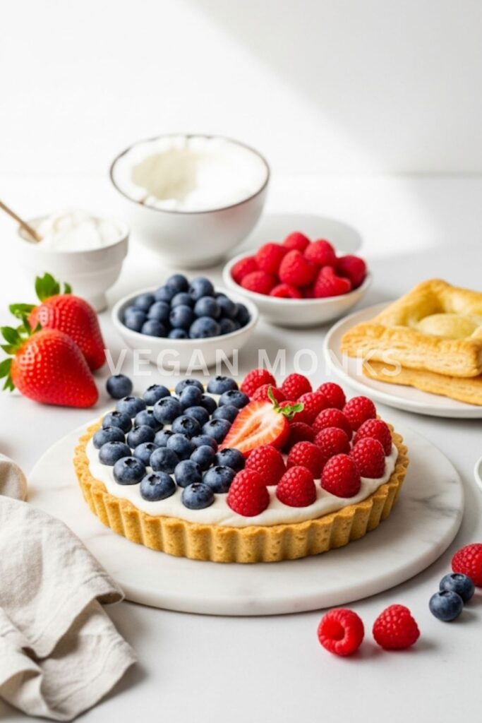 Red, White & Blue Vegan Fruit Tart