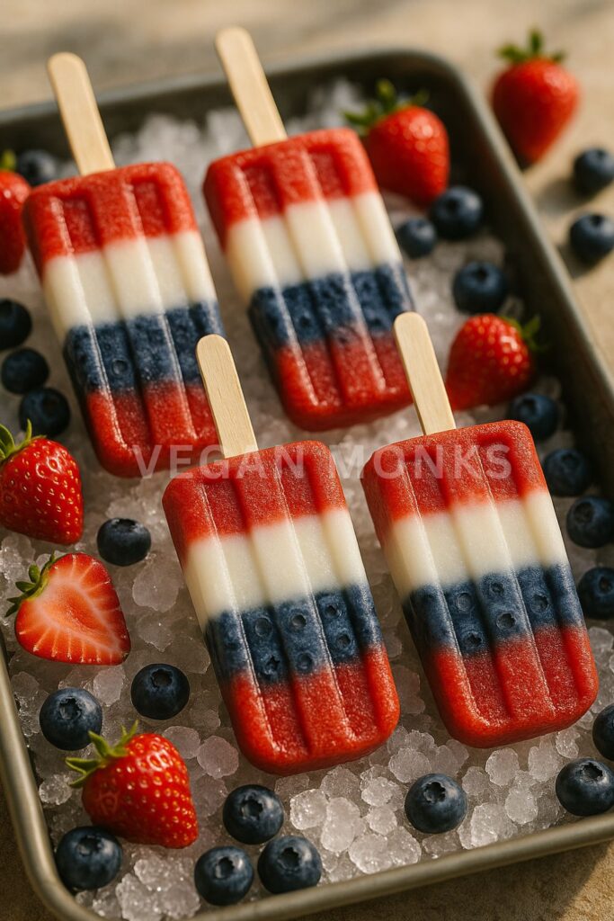 Red, White & Blueberry Popsicles
