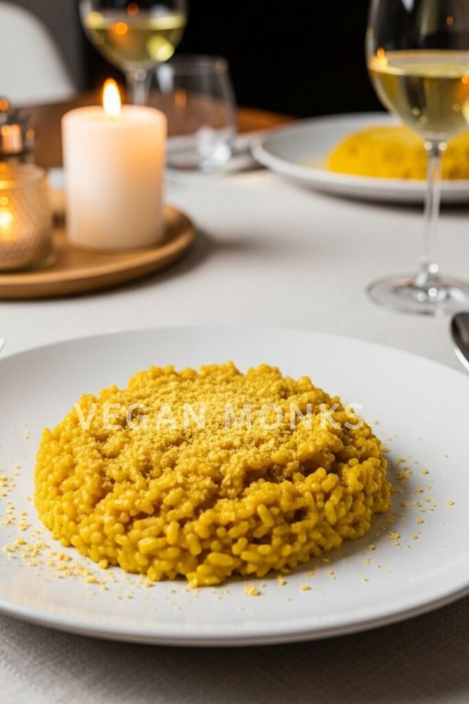 Vegan Cheesy Risotto with Nutritional Yeast