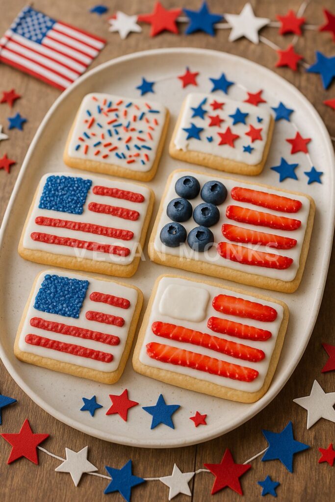 Vegan Flag Sugar Cookies