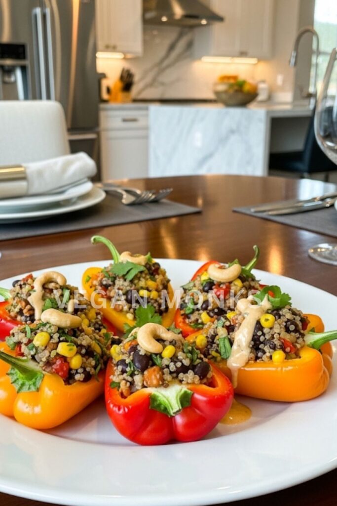 Vegan Stuffed Mini Bell Peppers