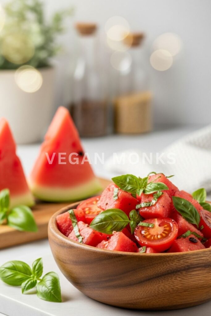 Watermelon, Tomato & Basil Panzanella